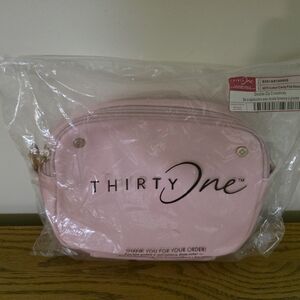 Thirty-One Double Zip Crossbody Bag Cotton Candy Pink
